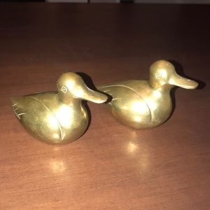 Pair of vintage brass ducks 4.5” x 3”